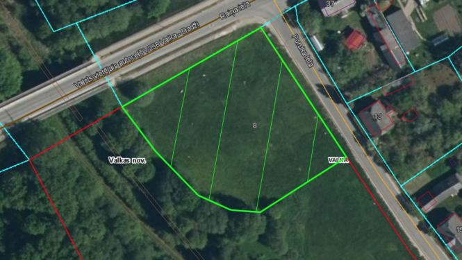 Paziņojums par daļas no zemes vienības Valkā, Poruka ielā 8, pieejamību nomai