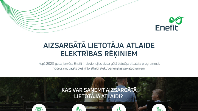 Enefit uzsāk aizsargāto lietotāju apkalpošanu