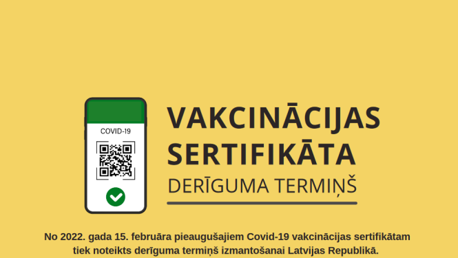 Iedzīvotājus aicina pārbaudīt vakcinācijas sertifikāta derīguma termiņu