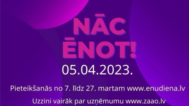 Skolēn, piesakies ēnot ZAAO!