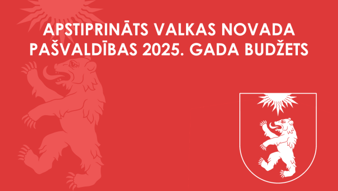 Sarkans šablons ar Valkas novada ģerboni