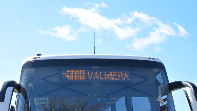 Autobusa uzraksts VTU Valmiera