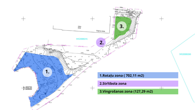 Plānotā Ērģemes bērnu rotaļu laukuma shēma