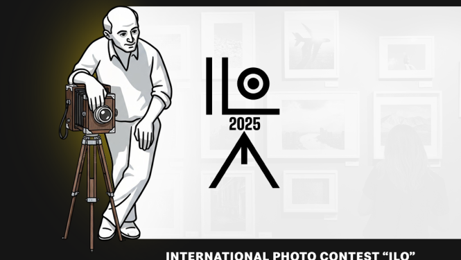 Ilustrācija ar vīrieti pie kameras