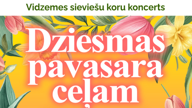 Krāsaina afiša ar puķu ilustrācijām