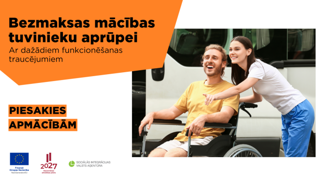 Sieviete ar vīrieti ratiņkrēslā