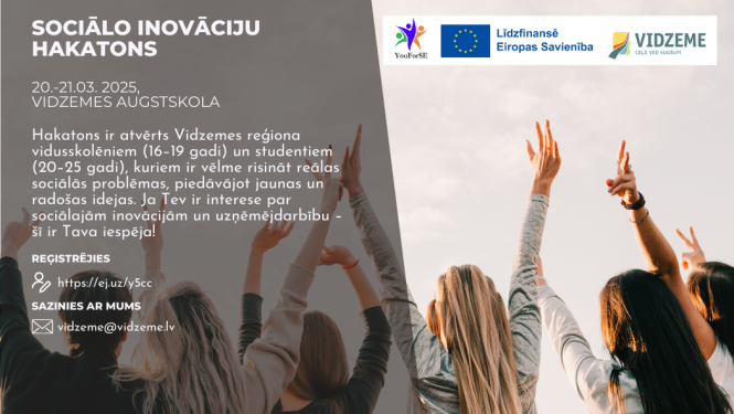 Jauniešus aicina piedalīties sociālo inovāciju hakatonā