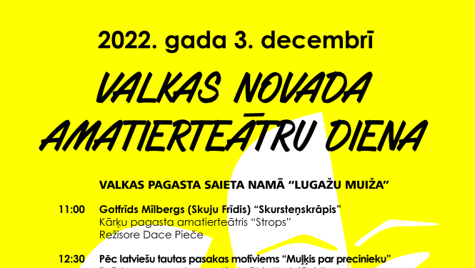 3. decembrī notiks Valkas novada amatierteātru diena