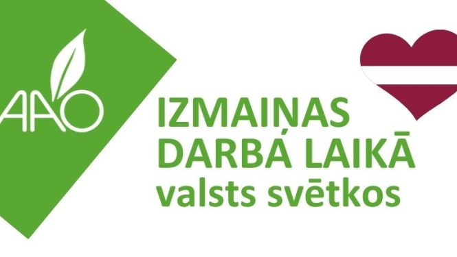 ZAAO darba laika izmaiņas valsts svētku laikā