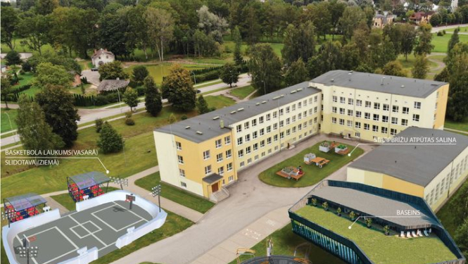 Deputāti sniedz savu redzējumu par VJCĢ skolas teritorijas labiekārtošanu