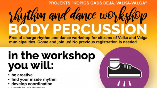 Image with text and tapping foot icon