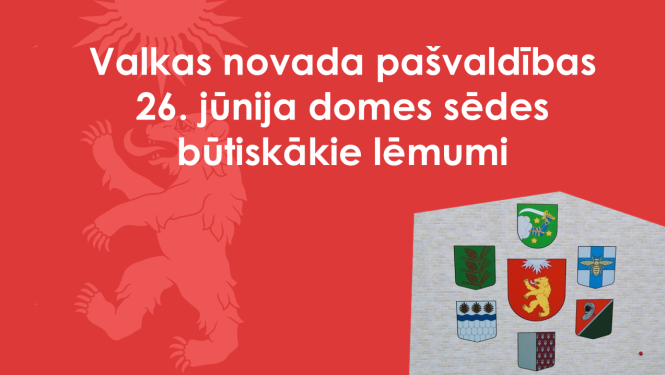 Valkas novada pagastu ģerboņi uz sienas