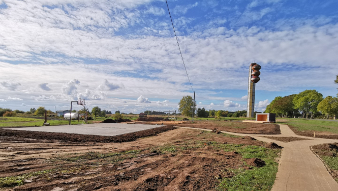 Turpinās Sēļu ciema publiskās ārtelpas labiekārtošanas darbi