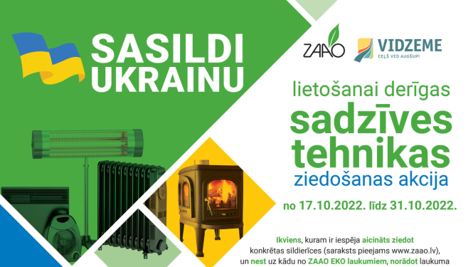 ZAAO un Vidzemes plānošanas reģions izsludina akciju “Sasildi Ukrainu”