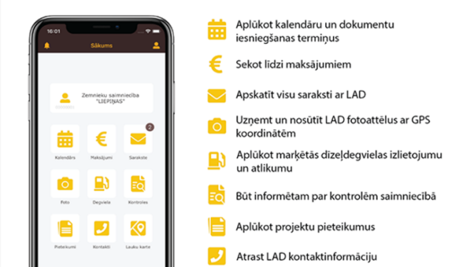 LAD mobilā lietotne - ērts saziņas rīks lauksaimniekiem