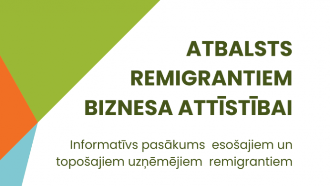 Afiša ar tekstu un krāsainiem stilizētiem stūrīšiem