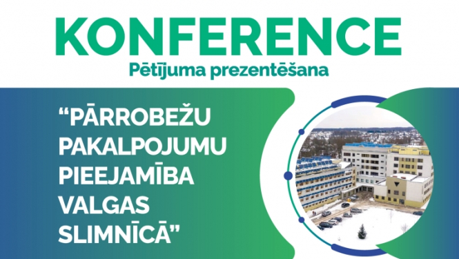 Konferences afiša Valgas slimnīcas ēkas foto