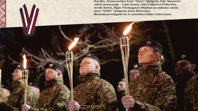 Zemessargi formās ar iedegtām lāpām rokās