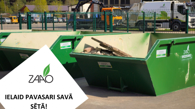 Zaļš konteineris būvniecības atkritumiem