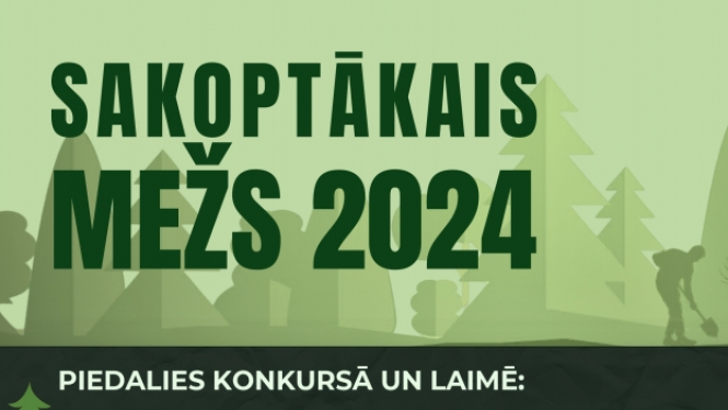 Zaļs baneris ar mežu