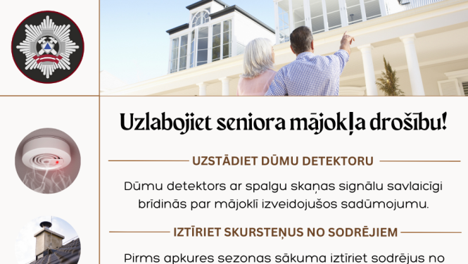 Informatīva afiša par seniorua mājokļa drošību