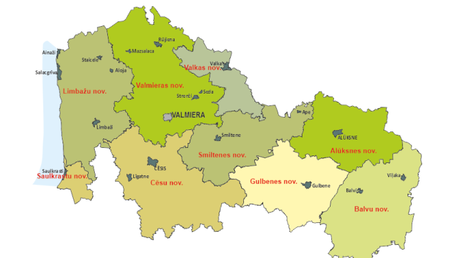 Vidzemes reģionālā atkritumu apsaimniekošanas plāna teritorija