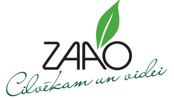 SIA "ZAAO" logo ar saukli "Cilvēkam un videi"