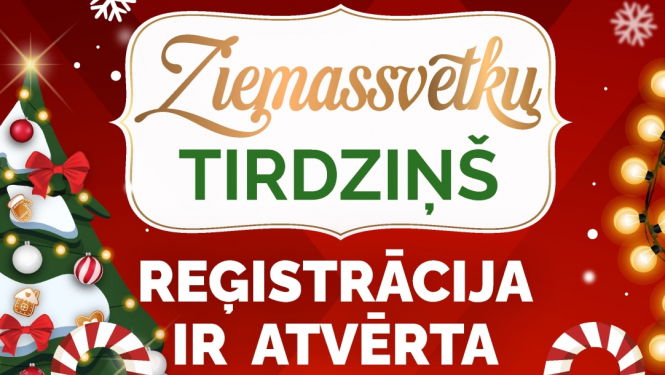 Sarkans fons ar ziemassvētku egli