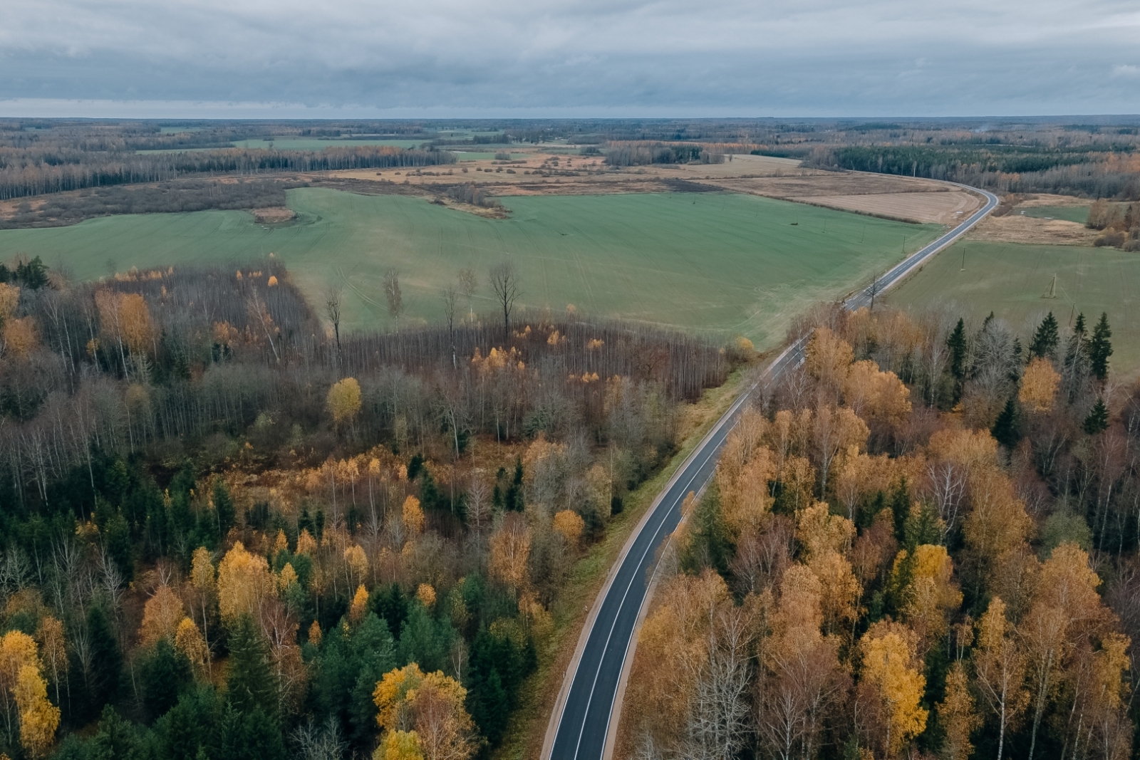 Atjaunotais reģionālā autoceļa Valka – Rūjiena (P22) segums (S.Pilskalne; E.Eglītis)