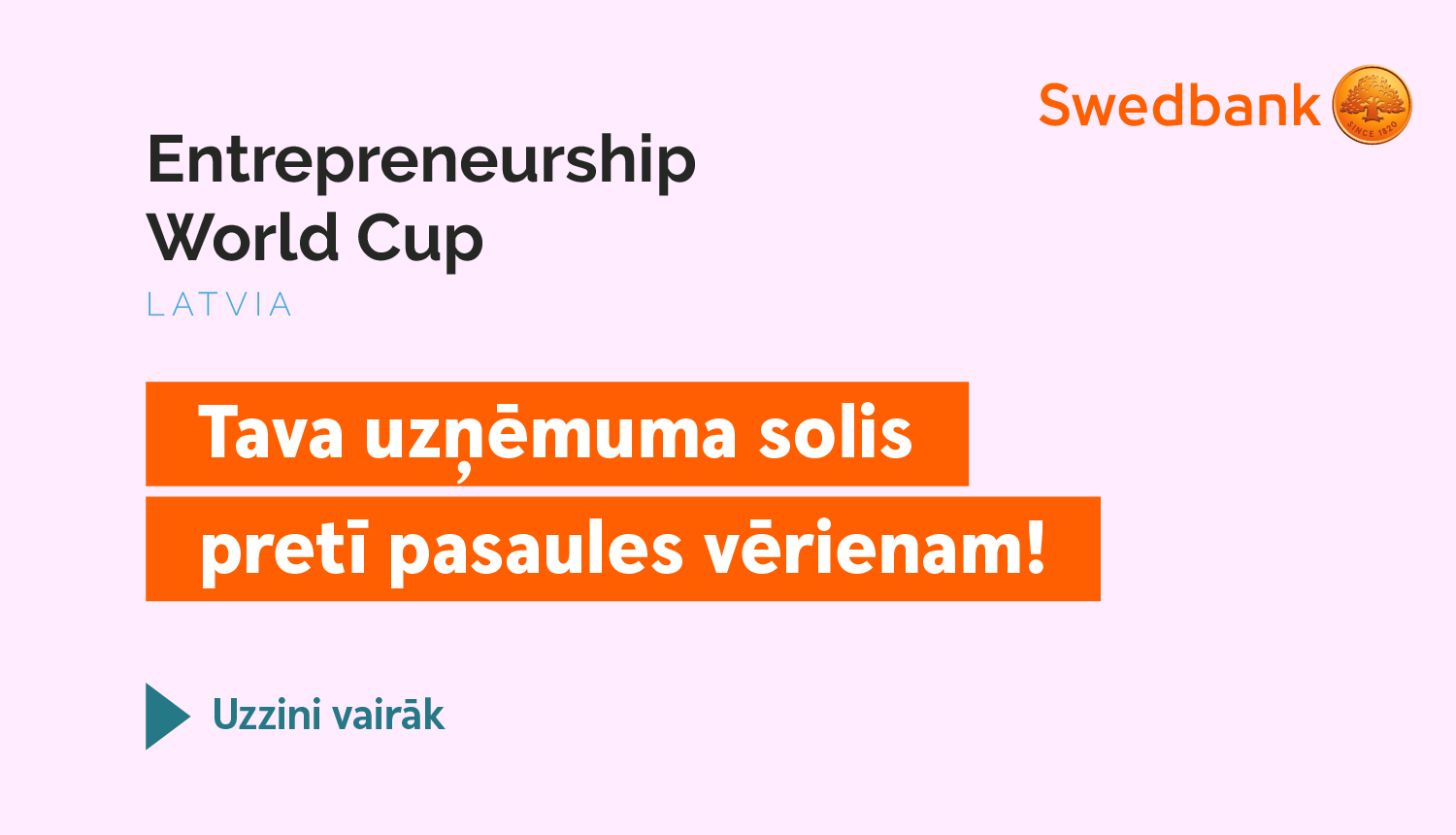 Baneris ar aicinājuma tekstu