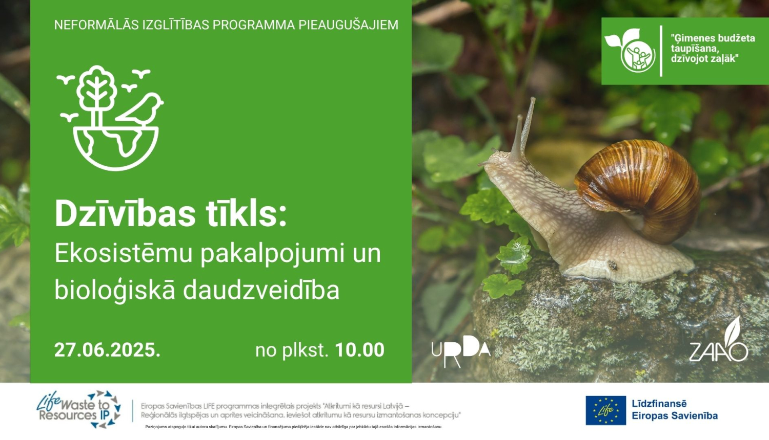 Baneris ar gliemeža bildi