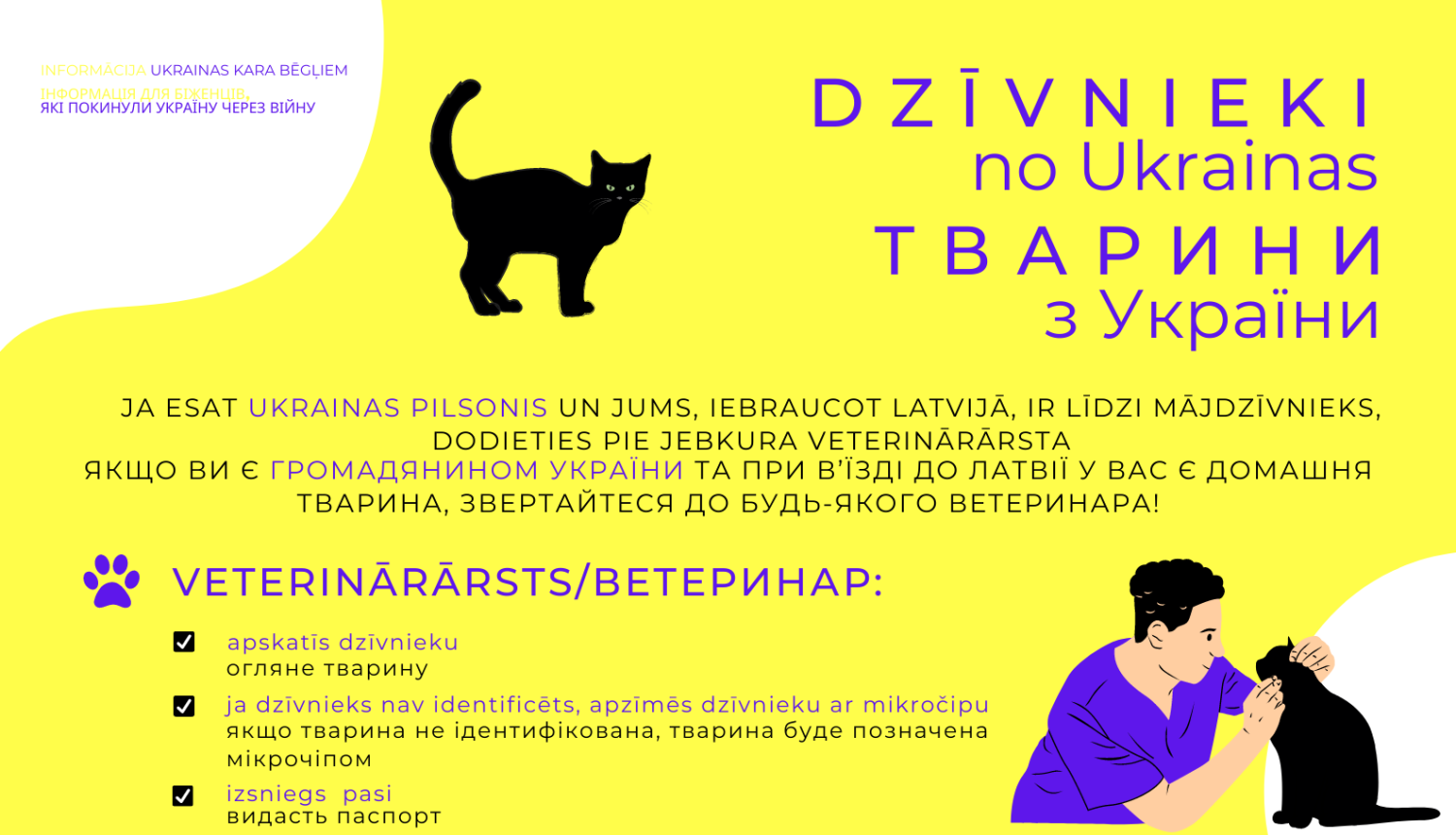 Informācija par ieceļošanu ar mājdzīvnieku no Ukrainas (LV/UA)