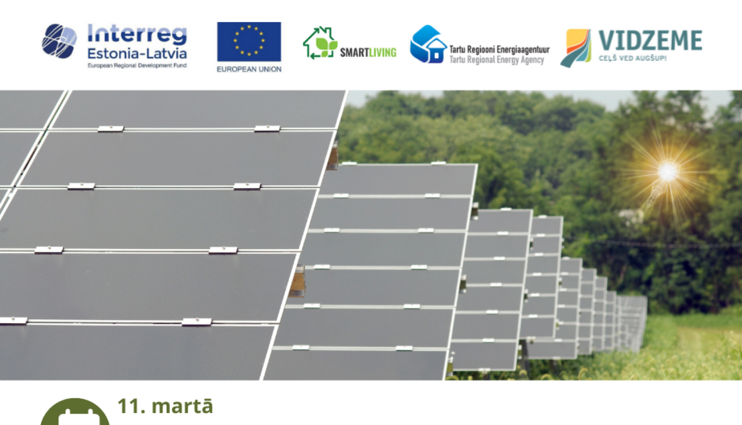 11. martā aicina uz starptautisku vebināru par saules enerģijas izmantošanu pašvaldību un uzņēmumu attīstībā