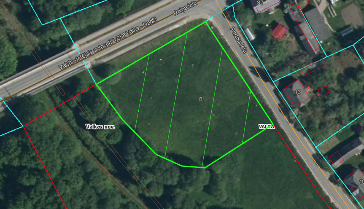 Paziņojums par daļas no zemes vienības Valkā, Poruka ielā 8, pieejamību nomai