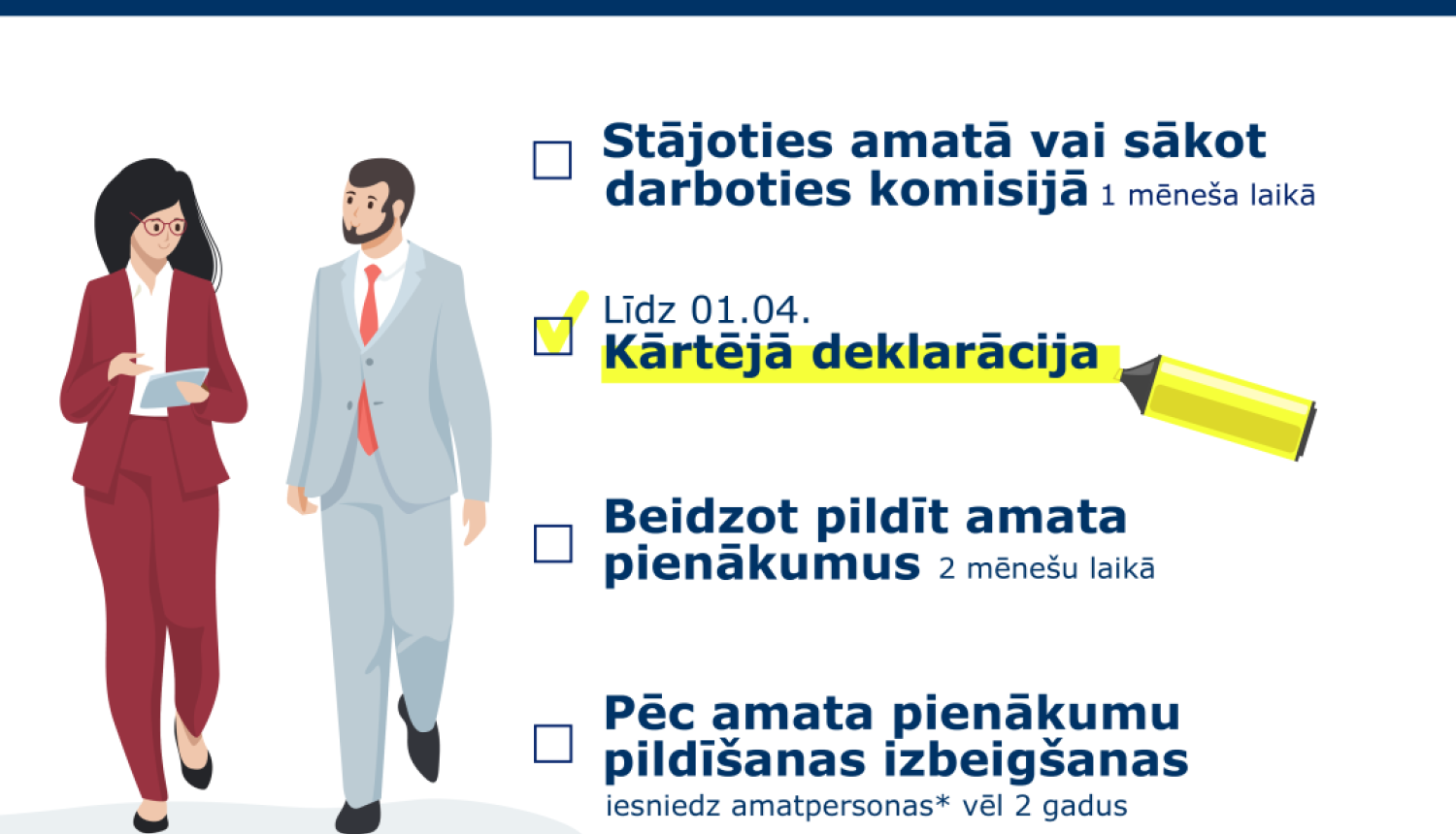 Informatīvs attēls par amatpersonu deklarāciju