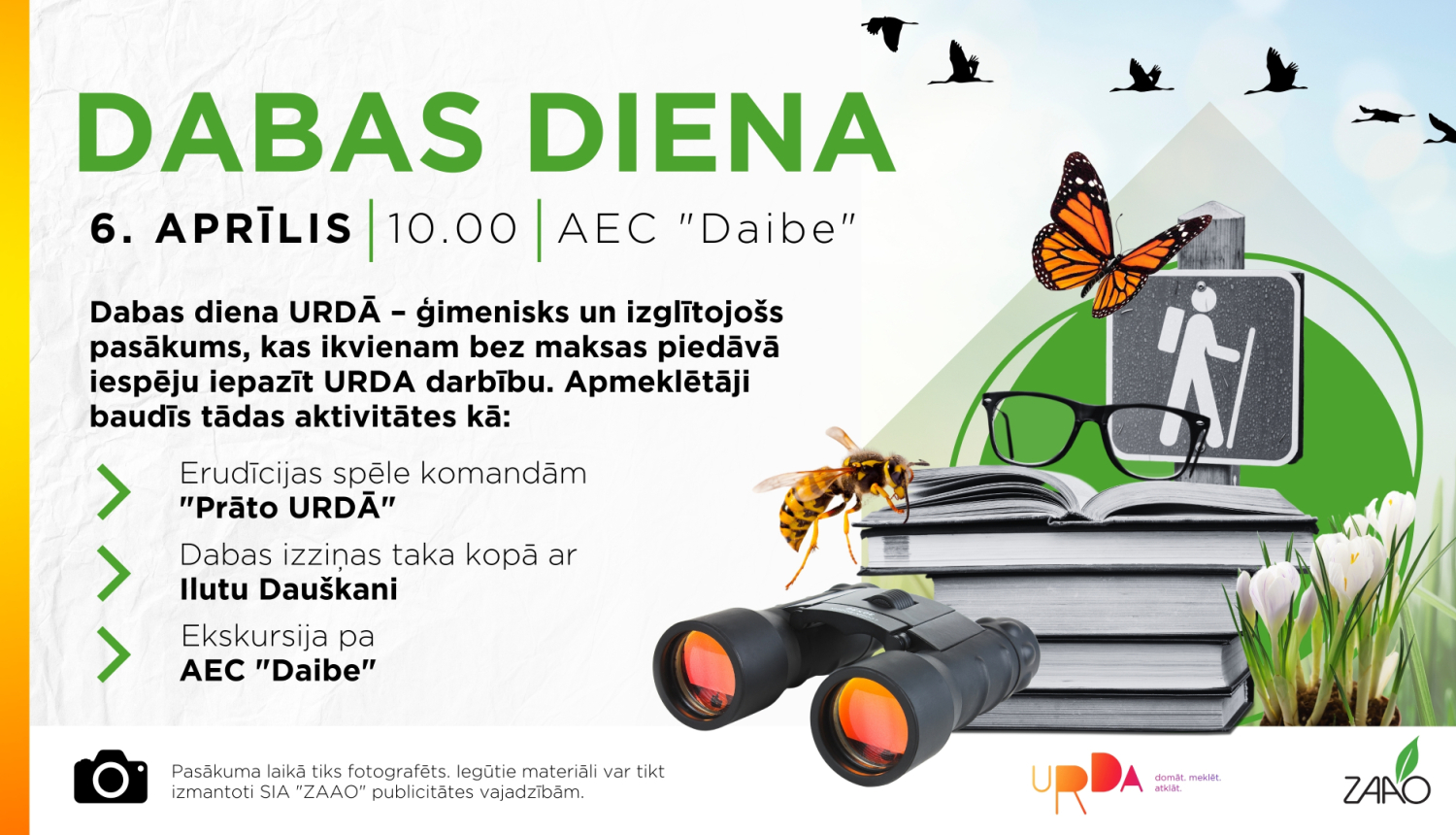 Krāsaina afiša ar grāmatu ilustrāciju un pasākuma aprakstu