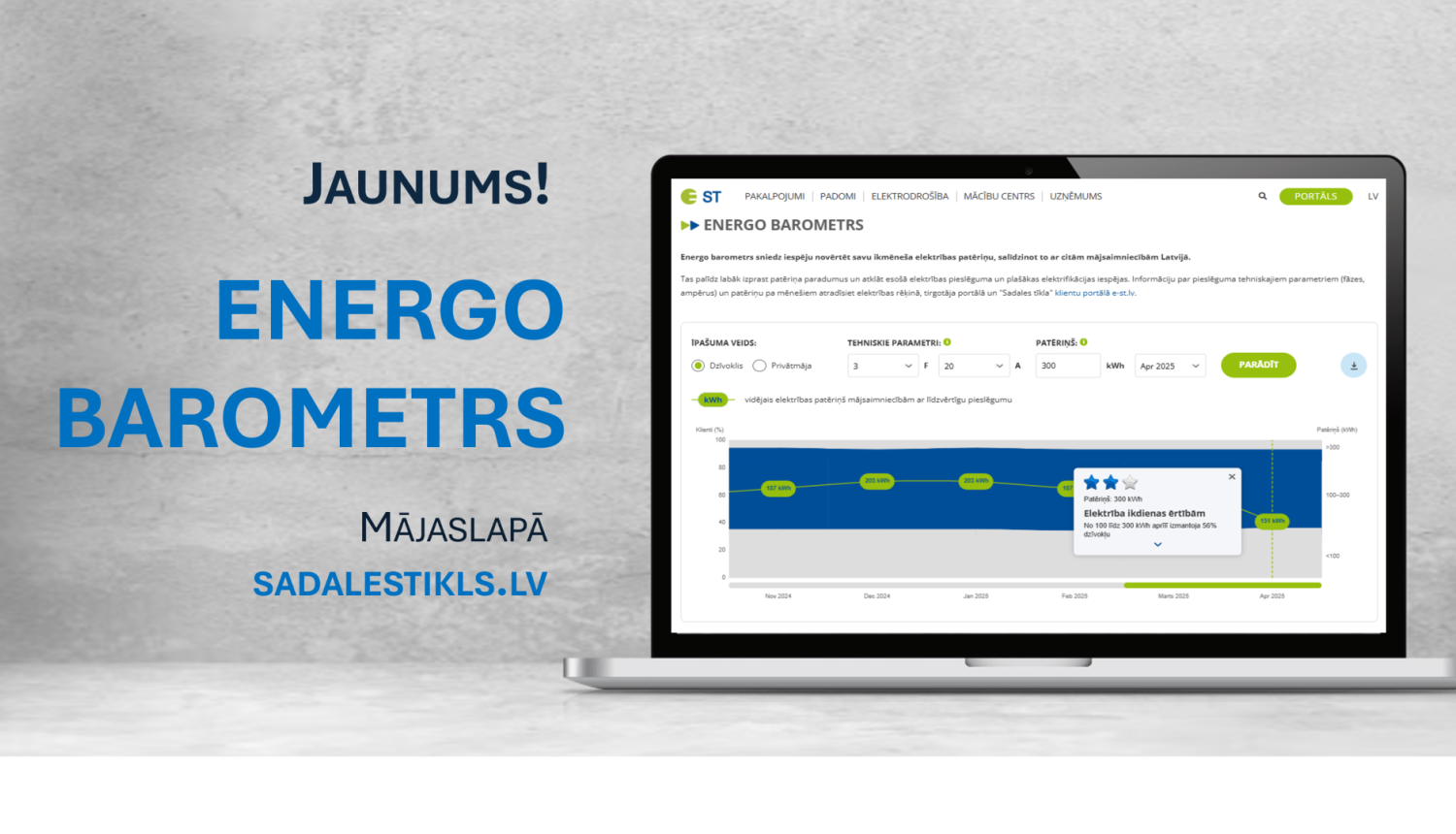 Baneris ar aicinājumu izmēģināt Energo barometru