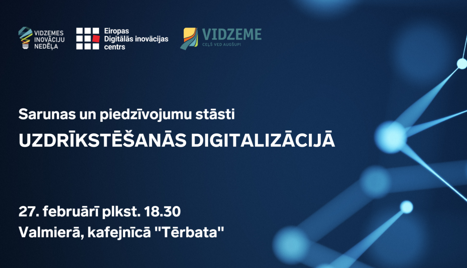 Zils baneris ar tekstu