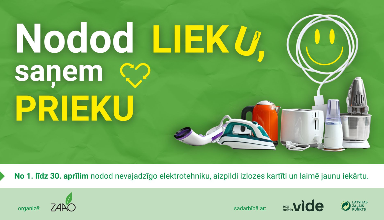 Sadzīves lietas uz zaļa fona