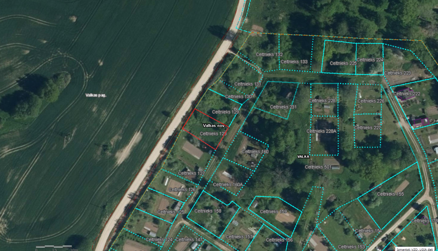 Kadastra karte ar īpašumu