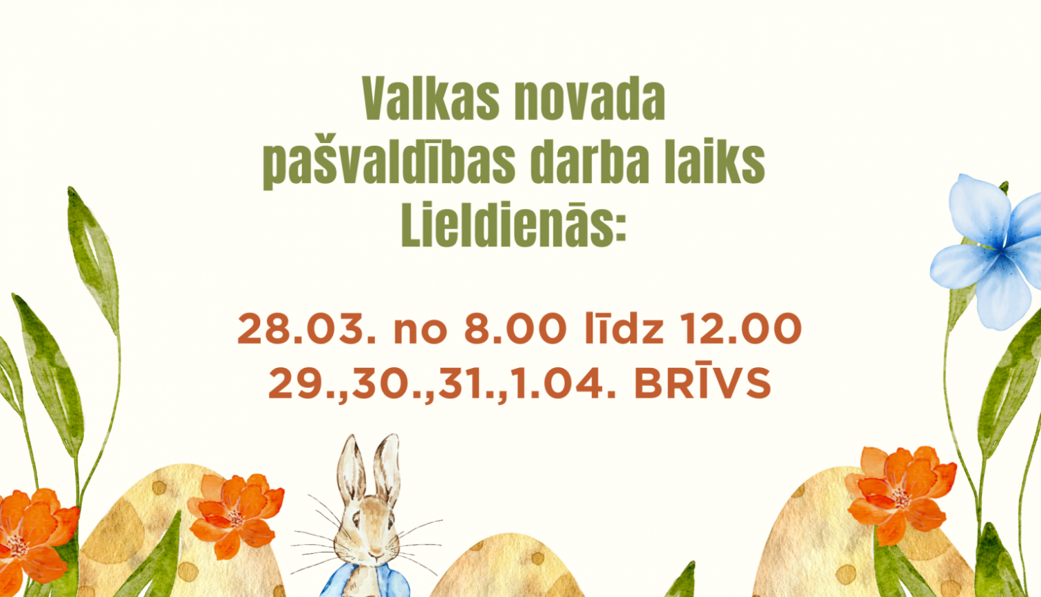 Darba laiks Lieldienās