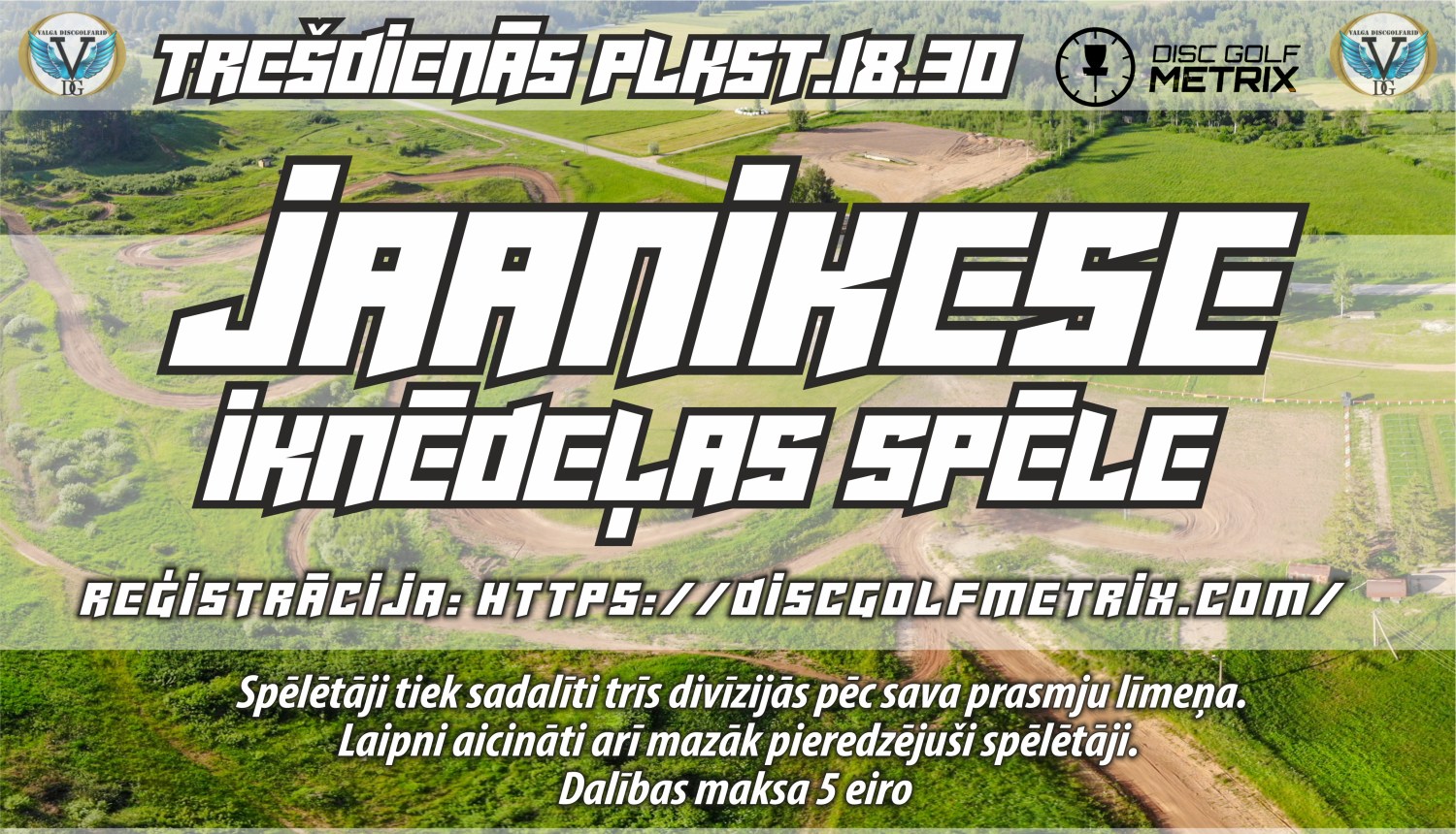 Interesenti aicināti piedalīties diskgolfa iknedēļas spēlēs Jānikeses motokompleksā