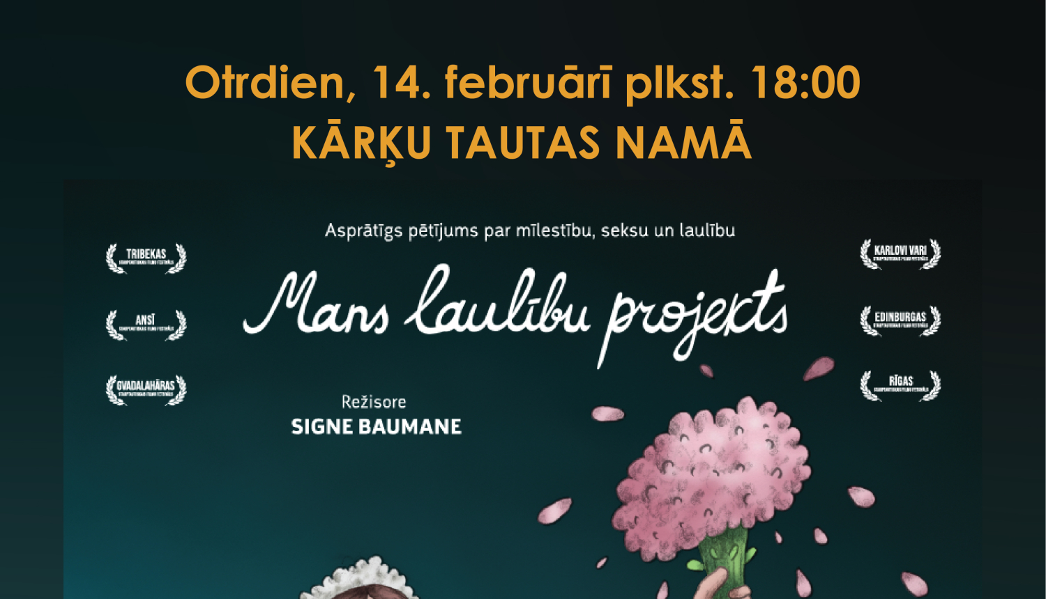 14. februārī Kārķos rādīs animācijas filmu pieaugušajiem “Mans laulību projekts”
