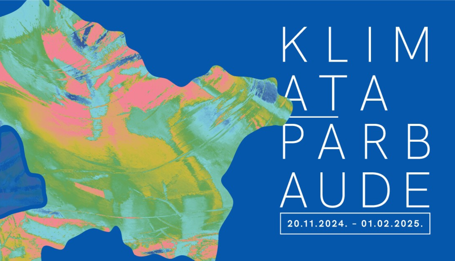 Krāsains siluets blakus virsrakstam "Klimata pārbaude"