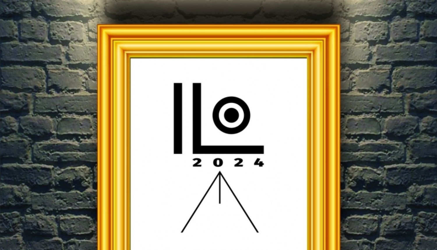 Logo zeltainā gleznas rāmī