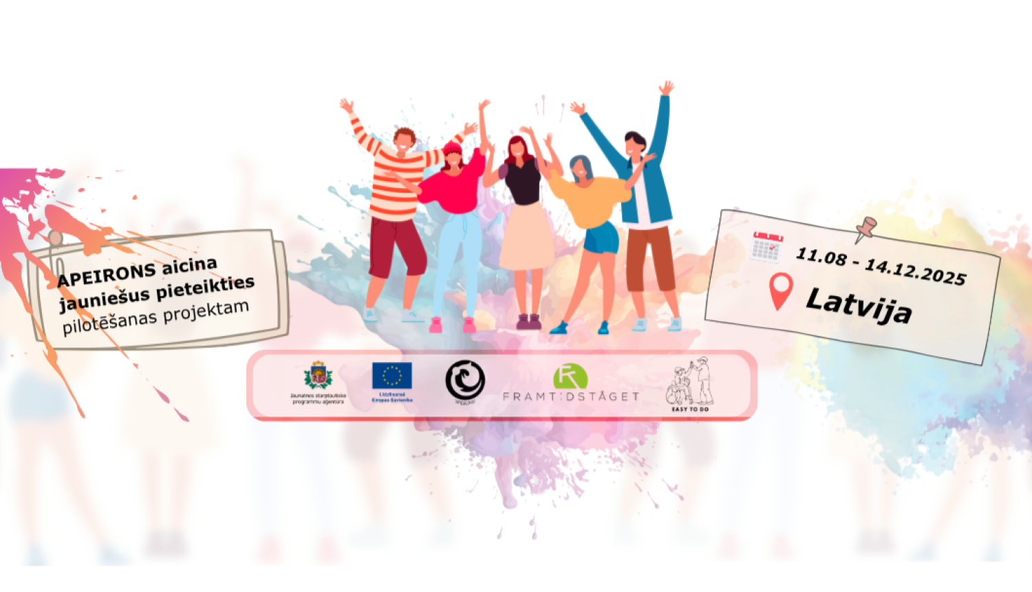 Smaidīgu jauniešu ilustrācija