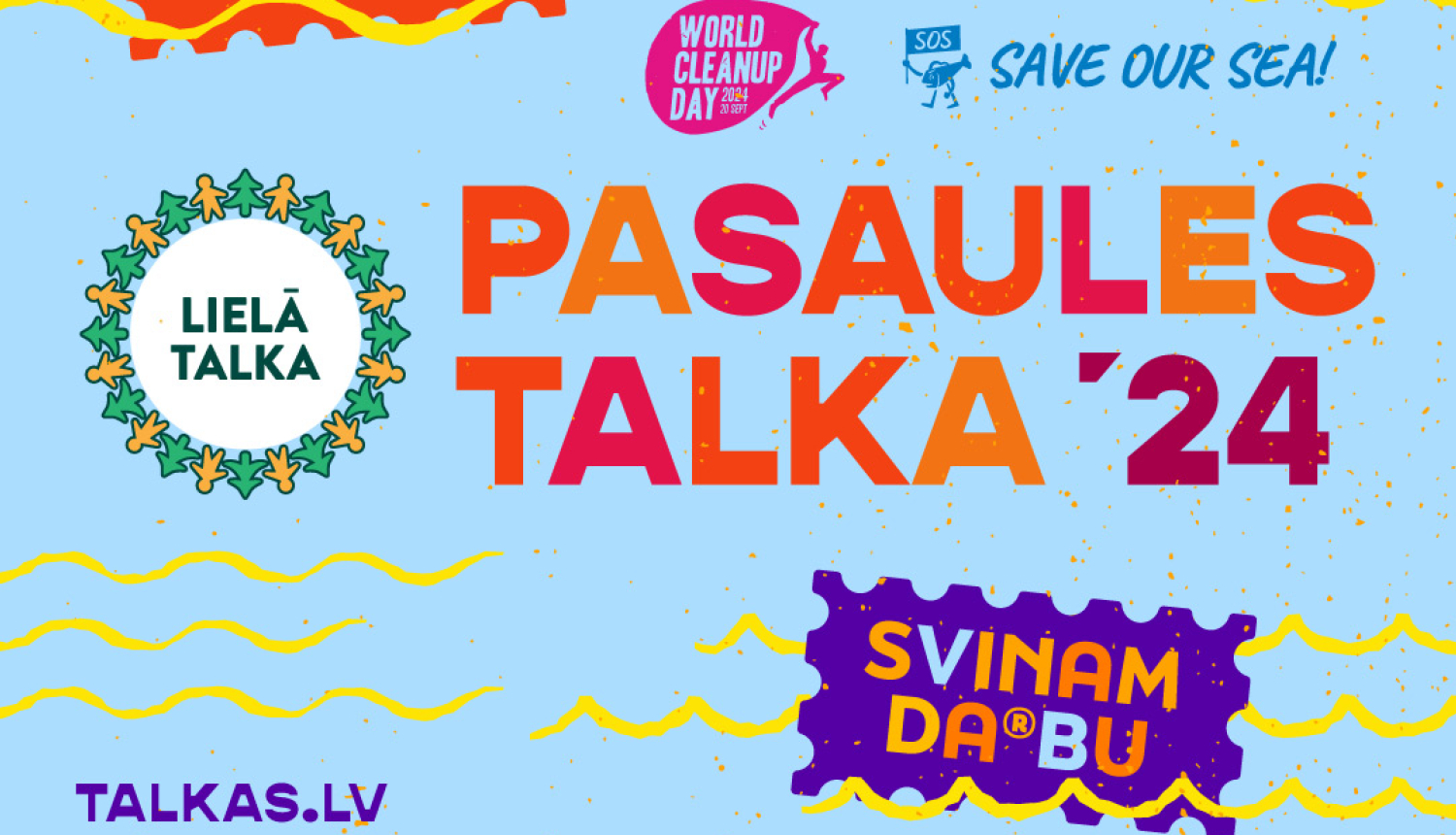 Zils baneris ar tekstu