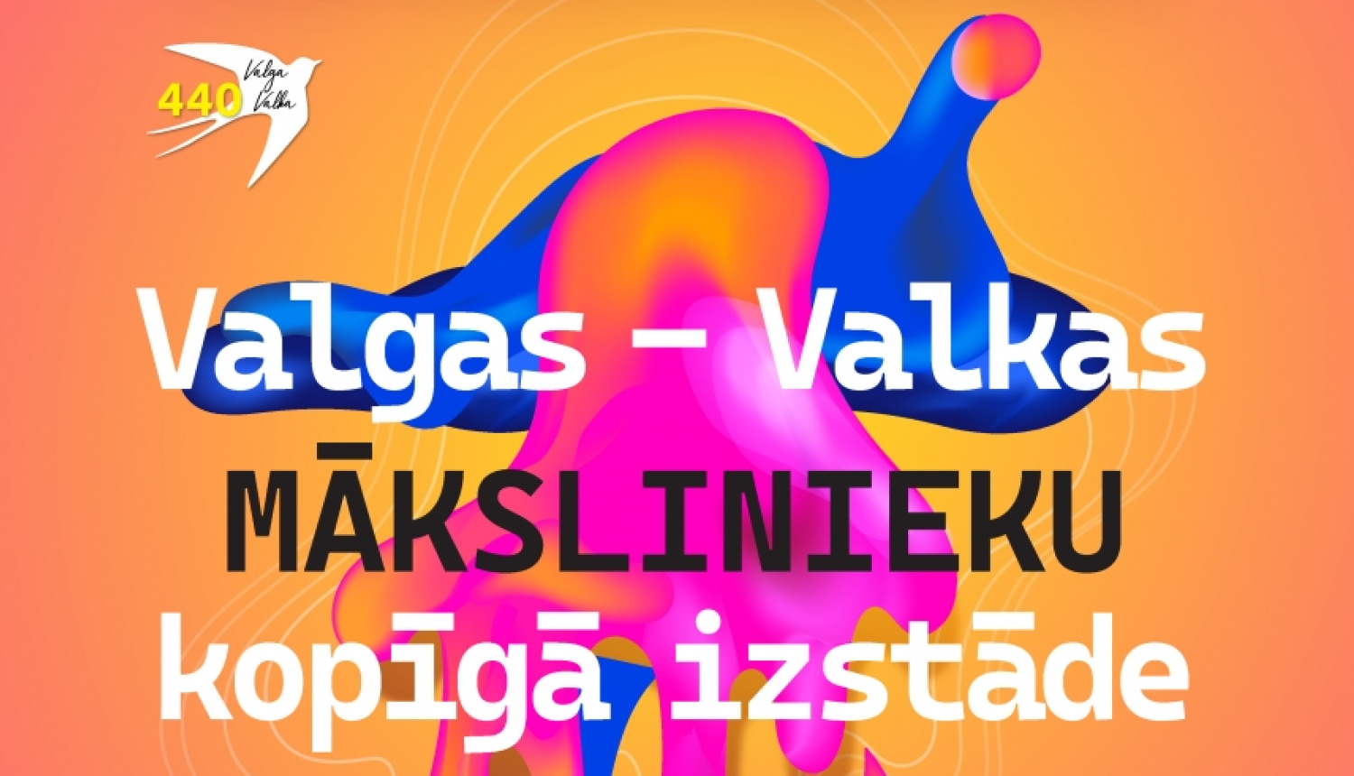 Krāsaina afiša ar plūstošām krāsām pa vidu