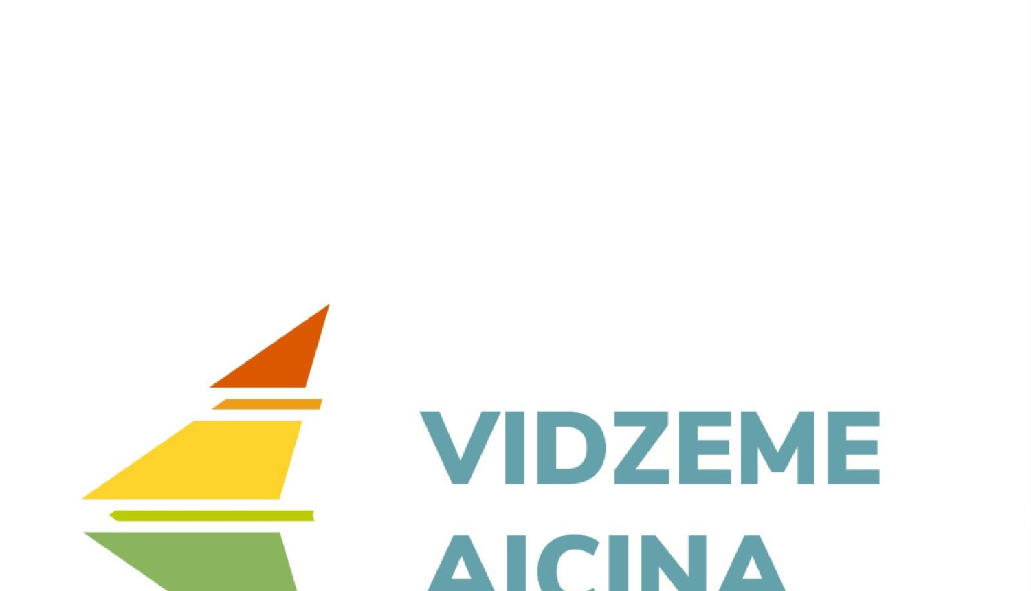 Daudzkrāsaina bultiņa un teksts Vidzeme Aicina