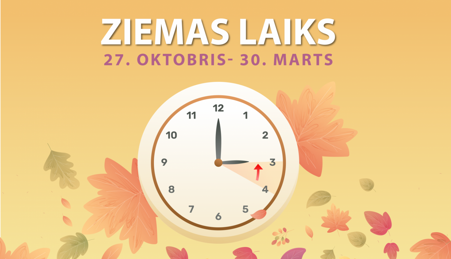 Pulkstenis uz rudenīga lapu fona